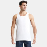 Men's Super Combed Cotton Round Neck Sleeveless Vest with Extended Length for Easy Tuck