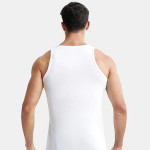 Men's Super Combed Cotton Round Neck Sleeveless Vest with Extended Length for Easy Tuck