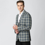 Men Checkered Single Breasted Casual Blazer