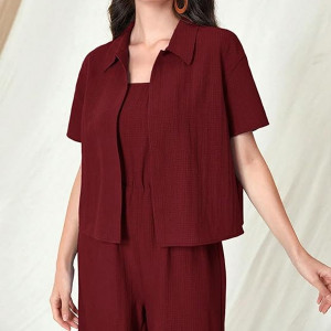 Women's Jumpsuit Co-ord Set | Soft Breathable Feel | Comfortable Fit with Easy Movement | Stylish One-Piece Outfit Design |