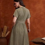 Women's Embroidered Shirt Dress | Cotton Blend | Below The Knee