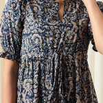 Women A-line Light Blue Midi/Calf Length Dress